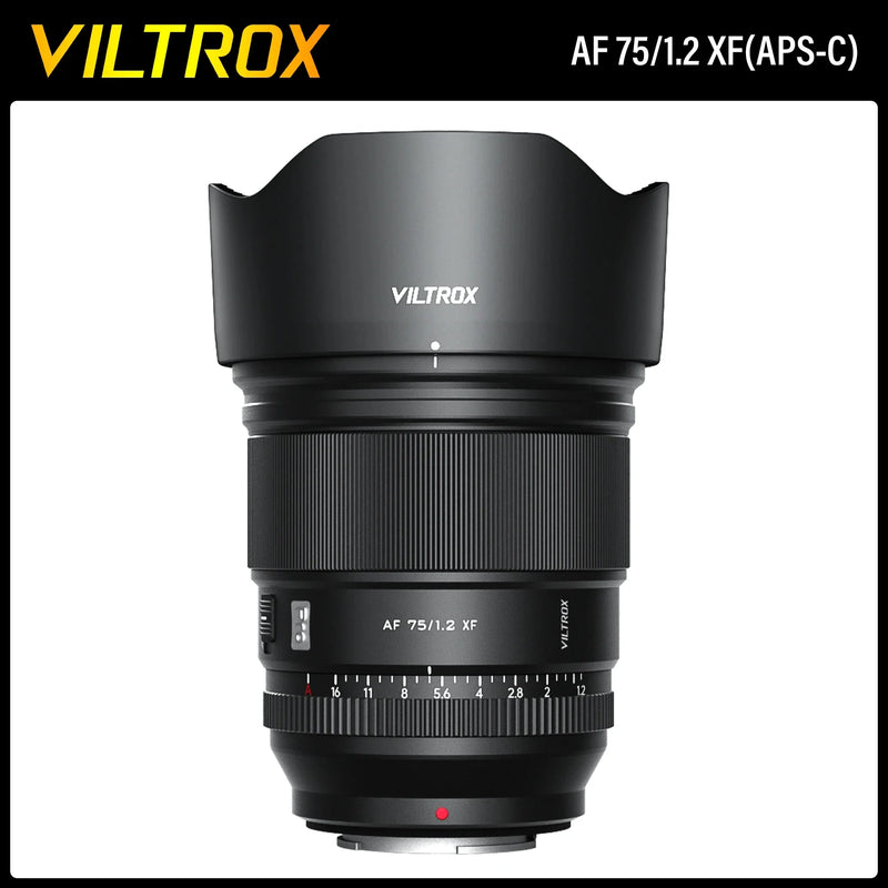 VILTROX 75mm F1.2 Fuji X Lens Auto Focus Large Aperture Portrait APS-C for Fujifilm XF Mount Camera X-T4 T100 X-H2S X-T30 X-Pro3