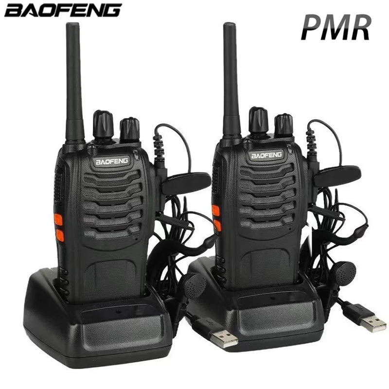 Baofeng 5W 2Pcs/Pack BF-88E PMR446MHz Wireless 1500mAh Battery Capacity Handheld Walkie Talkie with Headset and Charger