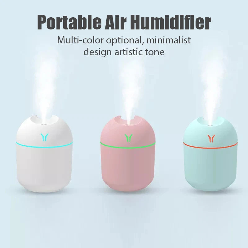 250ML Mini Air Humidifier Aroma Essential Oil Diffuser USB Home Car Cool Mist Sprayer Perfume Air Humidificadores with LED Light