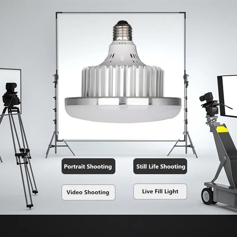 155W LED Photographic Lighting Bulbs E27 Base Lamp With Remote Control Dimmable Daylight Bulb For Photo Studio Softbox