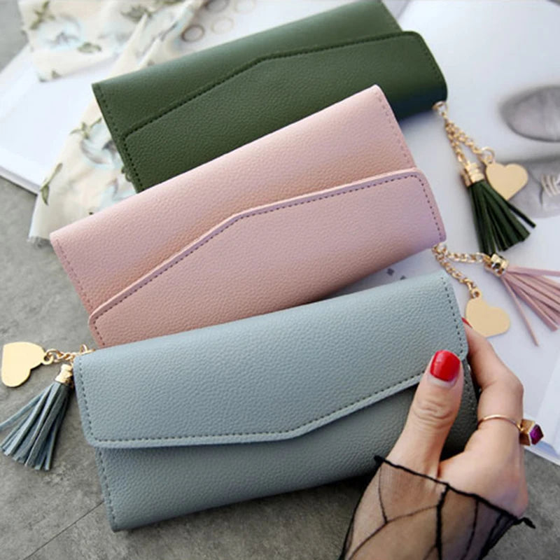 Brand Designer Short Coin Cluth Purses Leather Long Wallets Women's Luxury Female Phone Wallet Mini Credit Card Holder Money Bag