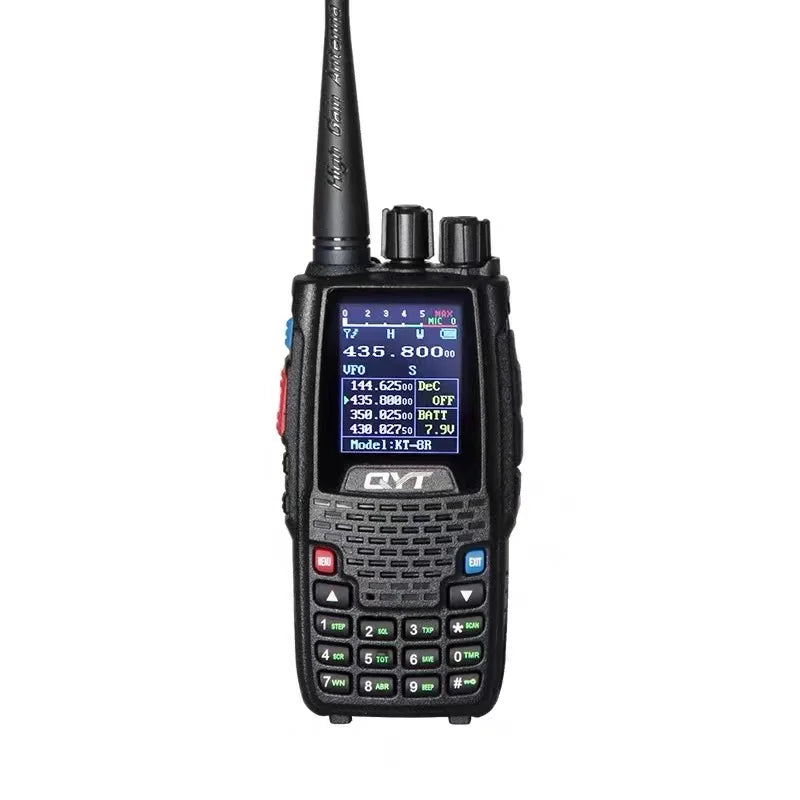 2023 New QYT KT-8R 5W Walkie Talkie Quad Band Two Way Radios 136-174/220-270/350-390/400-480Mhz Color Display Transceiver Radio