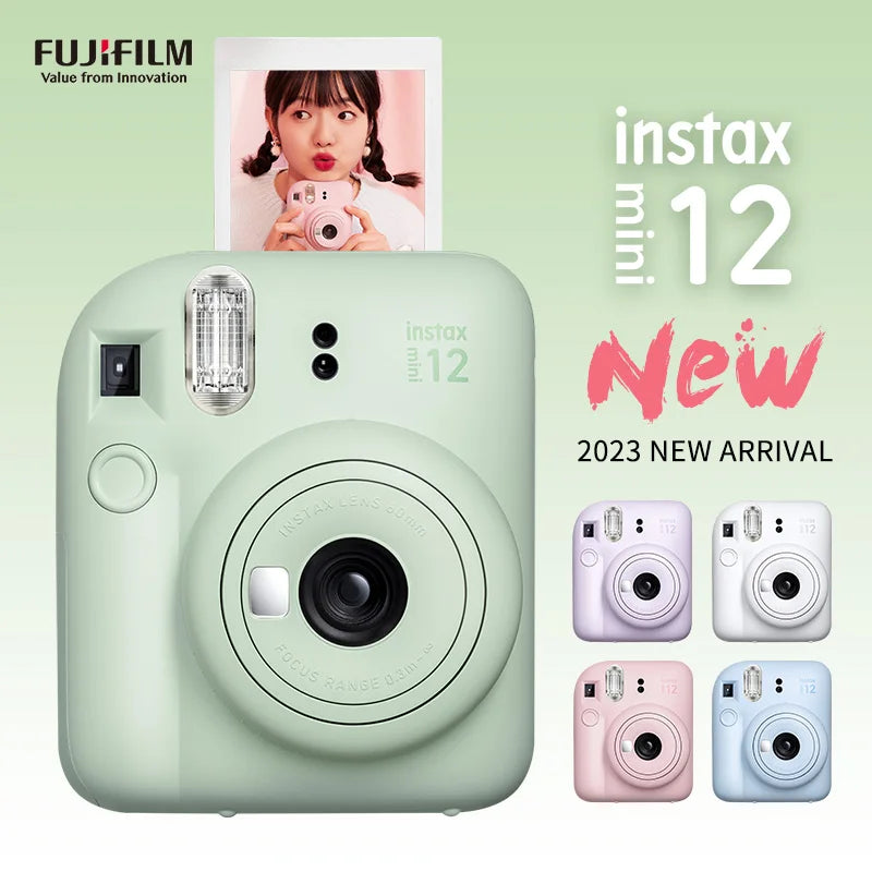 Original Fujifilm Instax Mini 12 Instant Camera Blossom Pink / Pastel Blue / Mint Green / Clay White / Lilac Purple 5 Colors