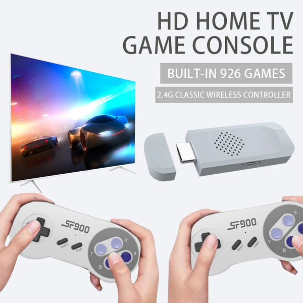 NEW SF900 Game Console 2.4G Wireless Receiver 900+ Retro Games HD Video Game Consoles for NES SNES Wireless Controller