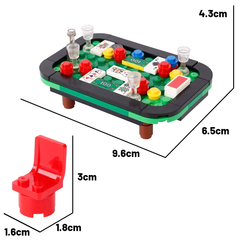 MOC Game Serie Building Blocks Racing Console Poker Board Game Mahjong Machine Yacht Submarine Steamship Sea Scene DIY Brick Toy