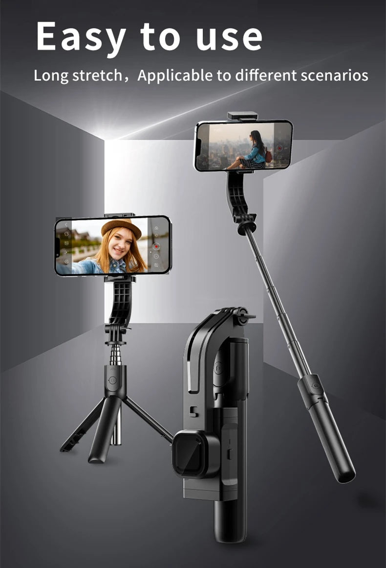 1-Axis Mobile Video Stabilizer Bluetooth Selfie Stick Tripod Gimbal Stabilizer for Smartphone Live Vertical Shooting Bracket