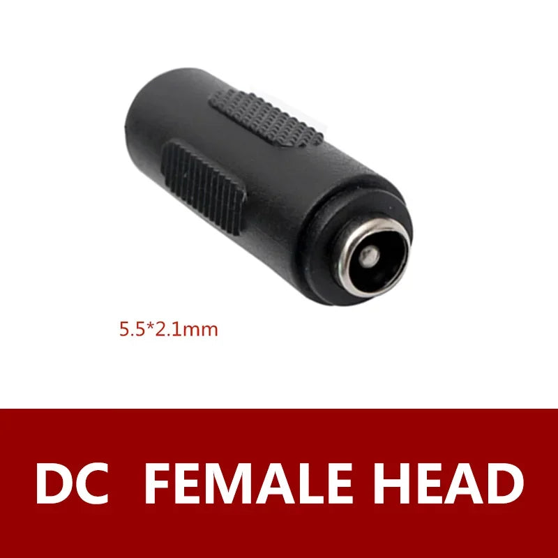 5/20PCS 5.5*2.1MM DC Conversion Head Jack Double Male to Male  Female to Female Panel Mounting Adapter Connector Plug For CCTV