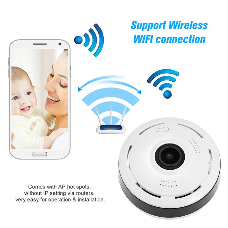 V380 Pro Wifi Panorama Camera 1080P Security Camera 360 Degree Panoramic Fisheye IP Camera