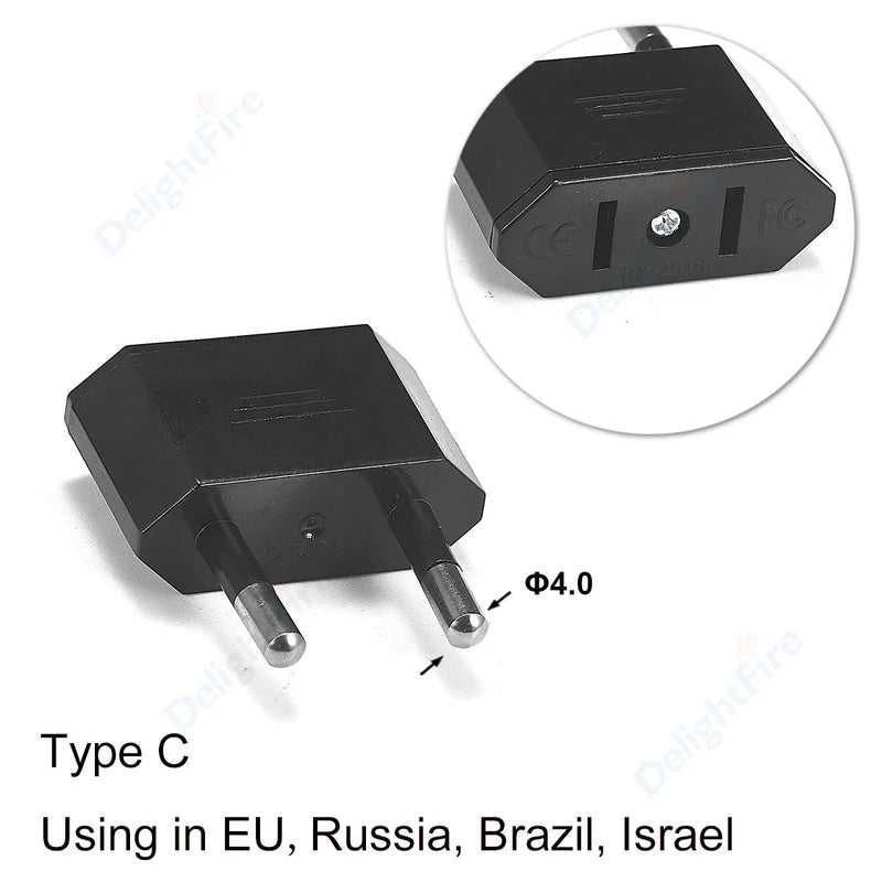 US To EU Plug Adapter Japan Chinese American To Euro European Travel Adapter 2Pin Plug Type C Power Converter Electric Socket