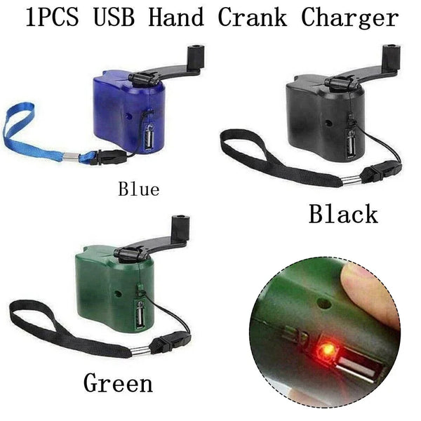 1PCS Hand Crank Phone Charger ABS 300MA-600MA 5.5V 180mm Rope Length Mini Manual Generator For Travel Outdoor Activities