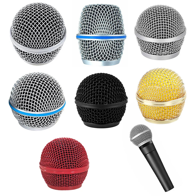 Microphone Mesh Head For 58 Microphone Fits For Shure Beta Grill Mesh Head Steel Replacement Microphones DIY Parts