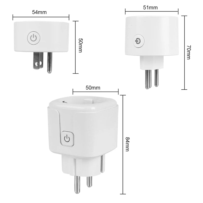 16A Wall Charger EU/US/BR Socket BR Plug In Charger WiFi Smart Plug Work with Alexa Google Home Assistant Tuya Life APP