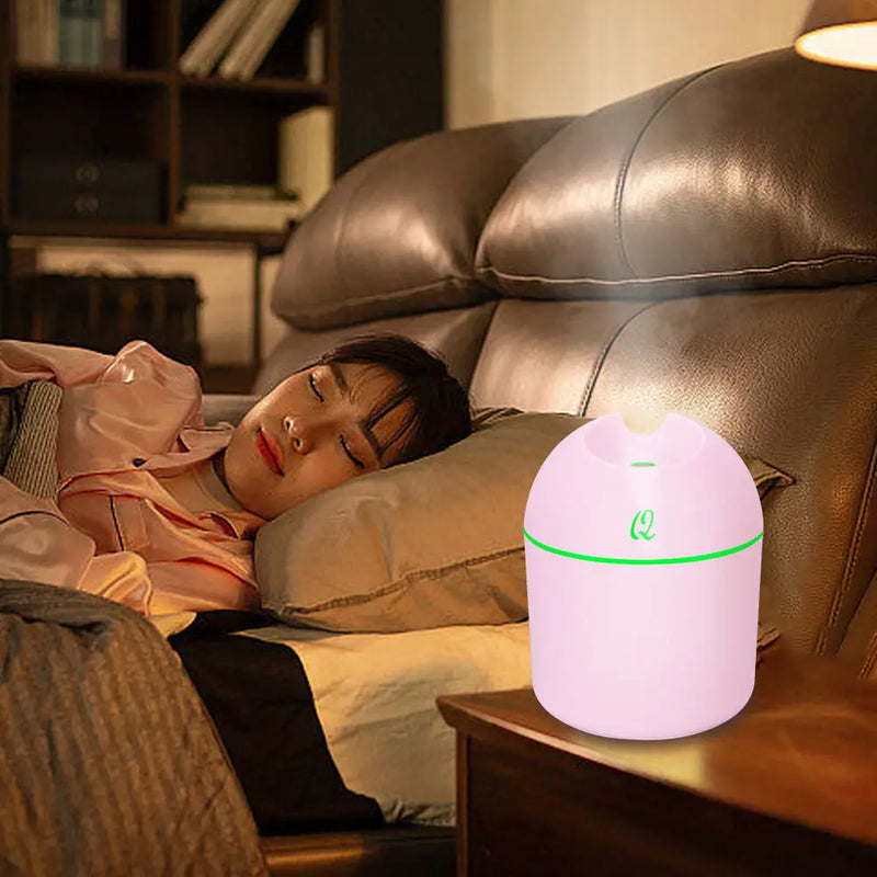 220ML Portable USB Ultrasonic Air Humidifier Essential Oil Diffuser Car Purifier Aroma Anion Mist Maker with LED Light