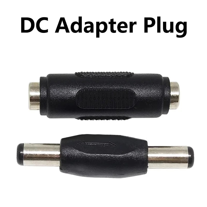 5/20PCS 5.5*2.1MM DC Conversion Head Jack Double Male to Male  Female to Female Panel Mounting Adapter Connector Plug For CCTV