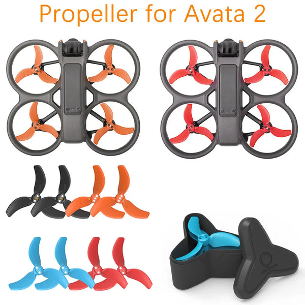 For DJI Avata 2 Propellers Drone Prop Accessories Less Lower Noise Reduction Quick Release 3032S Color Propeller Case