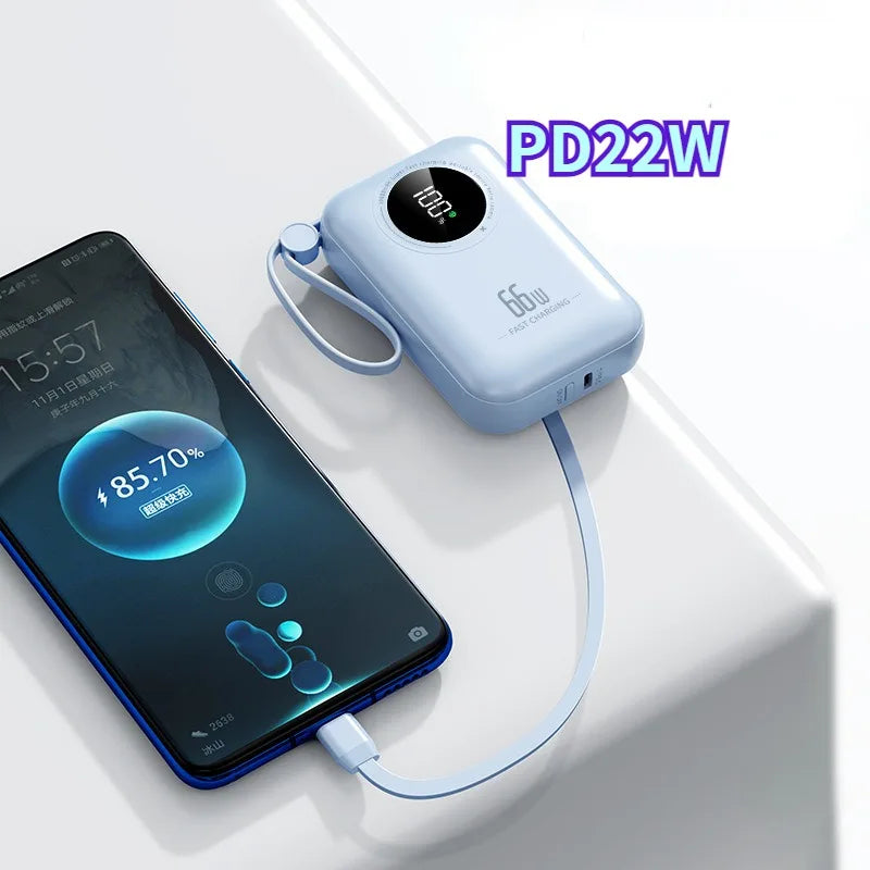 Super Fast Charge Power Banks PD20W 66W Mini Portable Powerbanks Spare Batteries Charger for IPhone Mi Samsung Cellphone