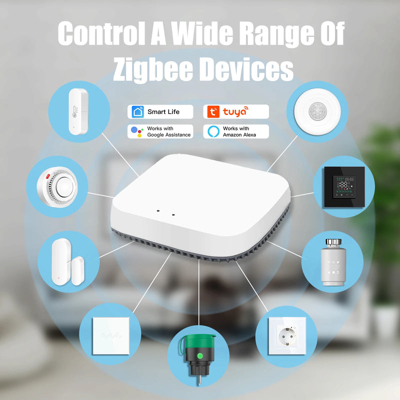 BSEED Tuya Zigbee Smart Gateway Hub Wireless Home Bridge Wifi Switch Remote Controller Work With Smart Life Alexa Google Home