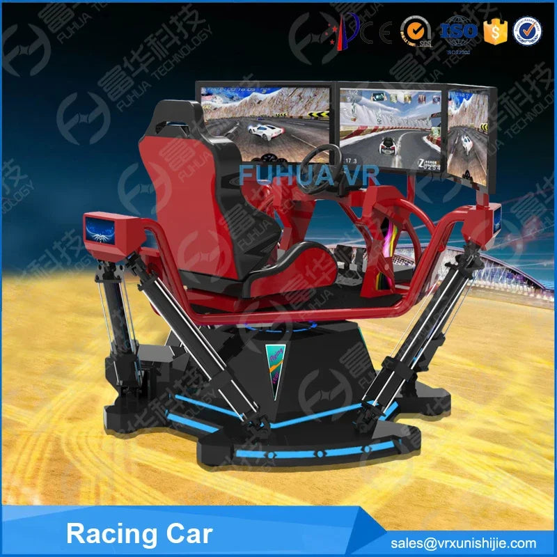 Factory hot sale sim racing 6 axis motion vr racing game machine car simulator Triple screen motion racing simulator