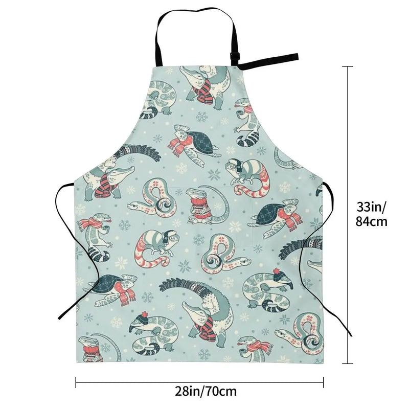 Winter Herps Waterproof Kitchen Apron For Women/Men With Pockets Work Restaurant Shop Waiter Work Uniform