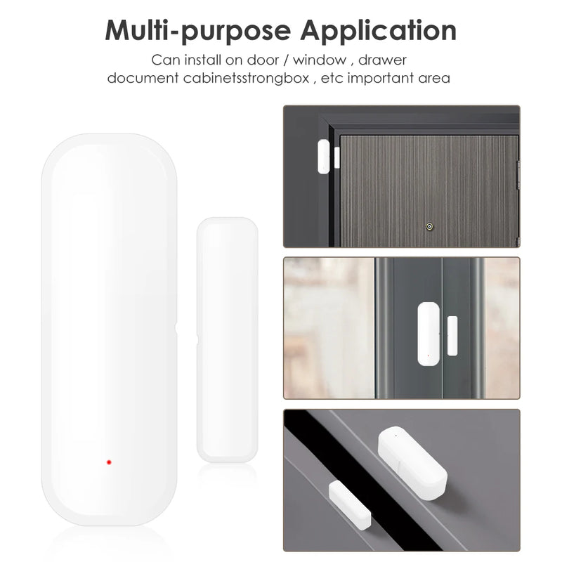 IHSNEO Tuya WiFi  Door Window Sensor Smart Home Wireless Door Open / Closed Detector Smart Life Control Via Alexa Google Home