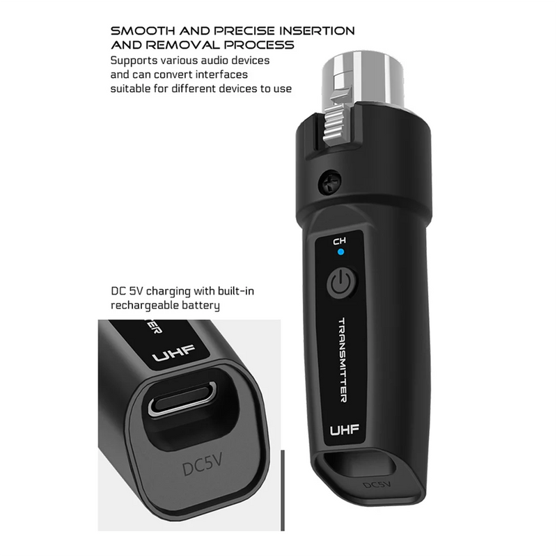 New Wireless Microphone UHF Wireless XLR Transmitter and Receiver for Dynamic Microphones  o Mixers PA Systems