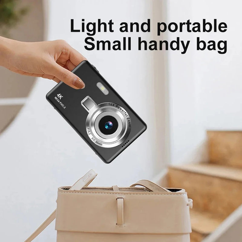 4K Digital Camera HD 1080P Children Cameras Anti-Shake Flash Light Camcorder 16x Zoom Compact Camera For Beginner Photography