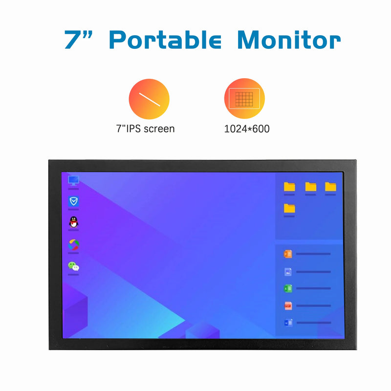 laptop 7 Inch Mini TFT Monitor 1024x600 high pixel LCD Screen Display With HD/VGA/AV Video Input For Home Security Camera