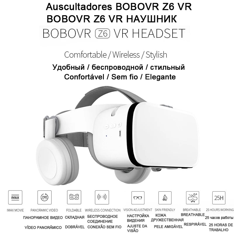 New Bobovr Z6 Bluetooth Casque Helmet 3D VR Glasses Virtual Reality Headset For Smartphone Smart Phone Goggles Viar Binoculars