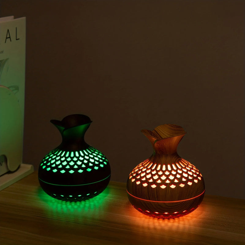 300ml wooden vase colorful light Cool Mist Air Humidifier Aromatherapy essential oil Diffuser usb mini Humidificador