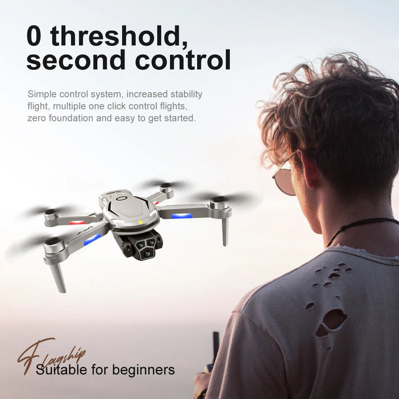 V888 Drone 8K GPS Triple Camera Professional Obstacle Avoidance Optical Flow Positioning Brushless Upgraded Quadcopter RC Drone