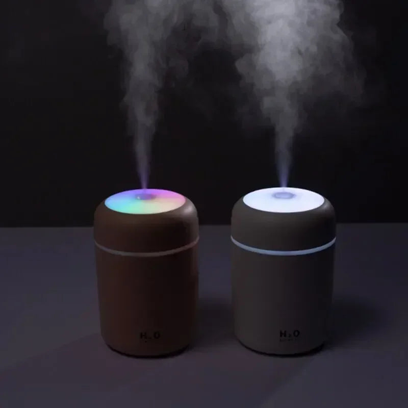 Portable LED light mini 300ml h2o Spray Mist humidifier Double Wet Aroma Essential Oil Diffuser Car ship usb air humidifier