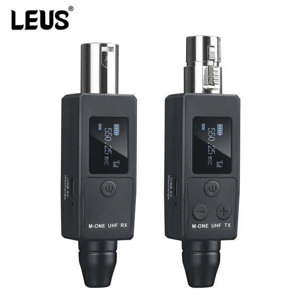 LEUS A2 UHF Wireless Microphone Converter XLR Transmitter and Receiver Microphone Wireless System for Dynamic Microphone