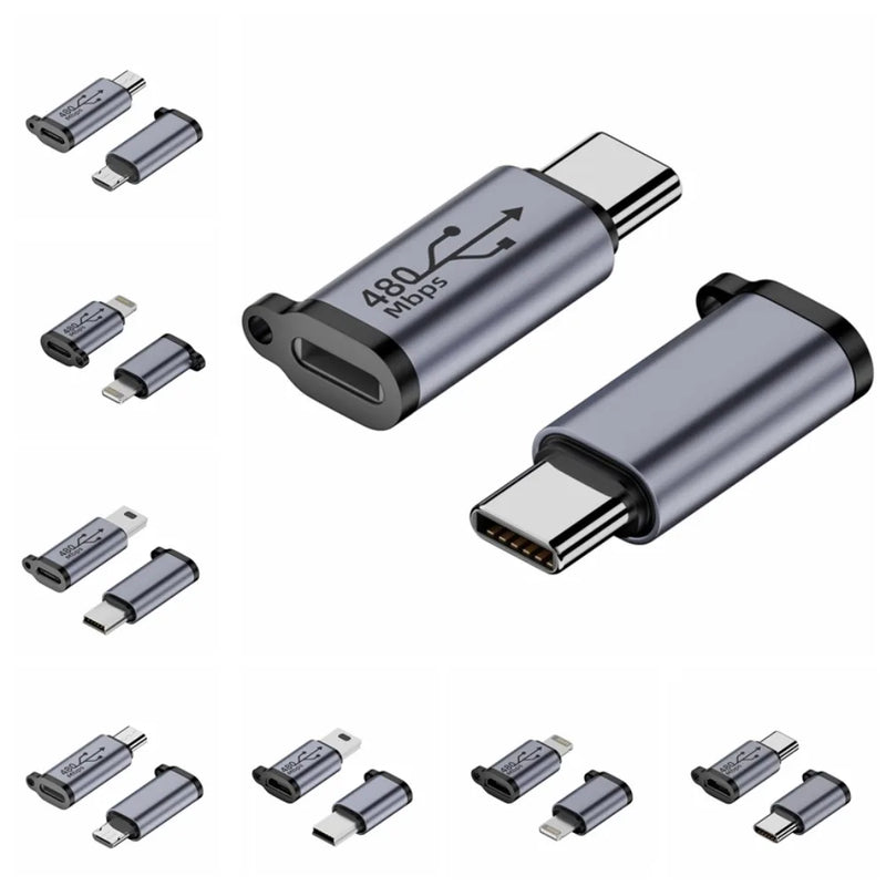 USB Type-C Adapter Micro USB Adapter Mini USB Micro/IOS USB C To USB Adapter Mini Fast Charging IOS To Type-C Converter