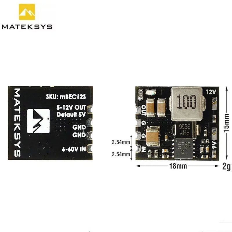 MATEK MICRO BEC 6-60V TO 5V/9V/12V-ADJ 18*15mm for RC Model Airplane Helicopter FPV Racing Drones DIY Parts