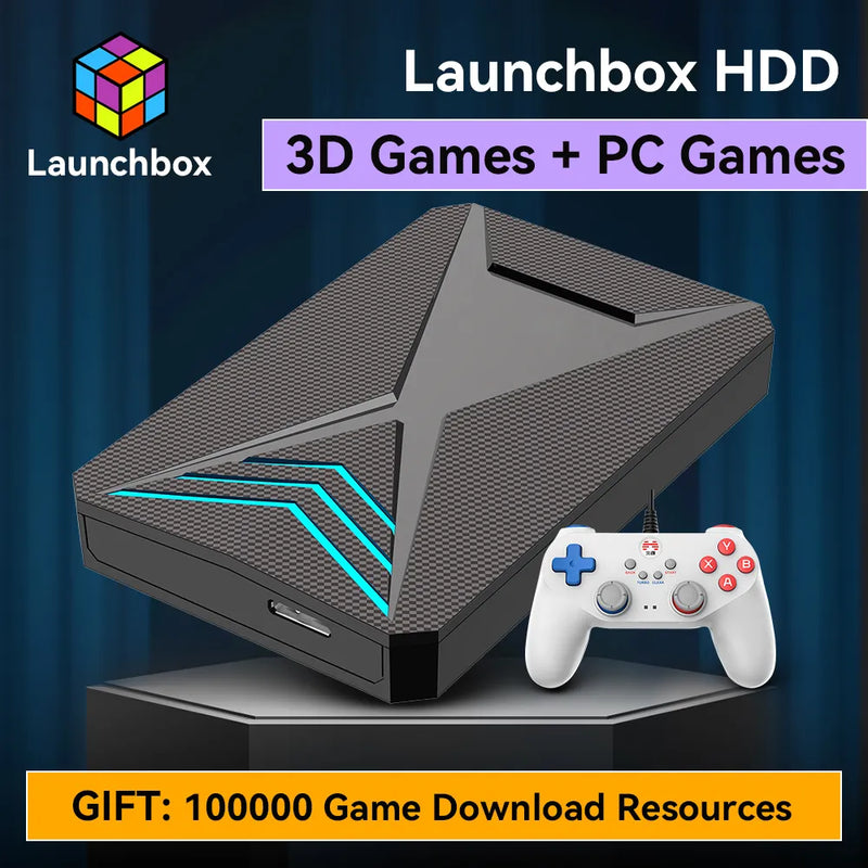 Hyper Base Lbox 2TB Gaming HDD Launchbox Portable External Hard Drive For PC 4000 3D Games For PS4/PS3/Switch/PS2/PS1/WII/WIIU