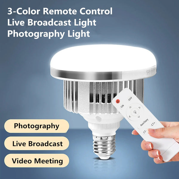 155W LED Photographic Lighting Bulbs E27 Base Lamp With Remote Control Dimmable Daylight Bulb For Photo Studio Softbox