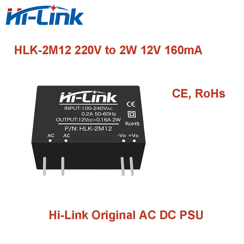 Hilink HLK-2M05 220V to 3.3V 5V 9V 12V 15V 24V 2W AC DC Isolated Power Supply Module Transformer Mini Size Smart home