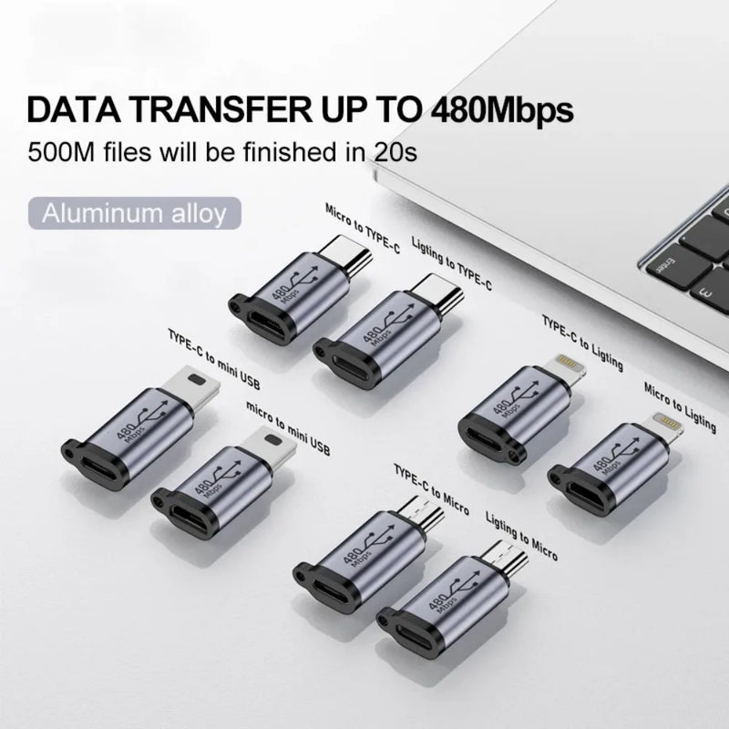 USB Type-C Adapter Micro USB Adapter Mini USB Micro/IOS USB C To USB Adapter Mini Fast Charging IOS To Type-C Converter