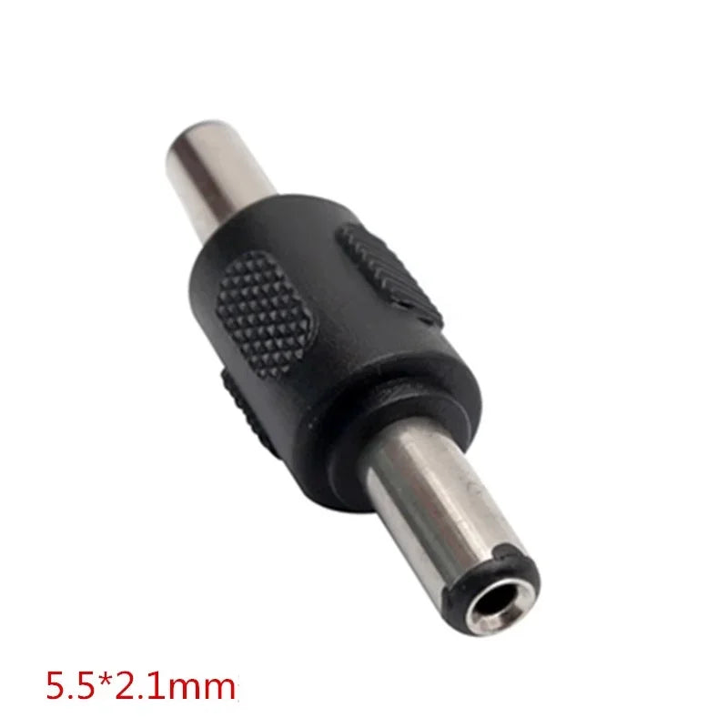 5/20PCS 5.5*2.1MM DC Conversion Head Jack Double Male to Male  Female to Female Panel Mounting Adapter Connector Plug For CCTV