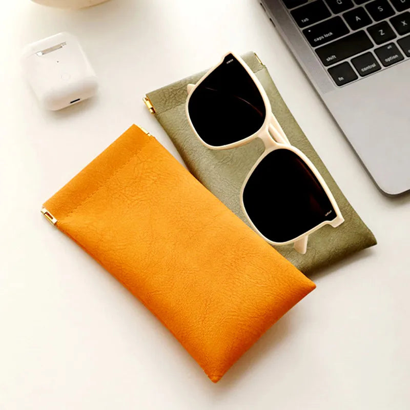 Zipper Sunglasses Case Fashionable  Pu Leather Glass Case Pouch  Mobile Phone Wallet  Protective Glasses Box Wholesale 9X18cm