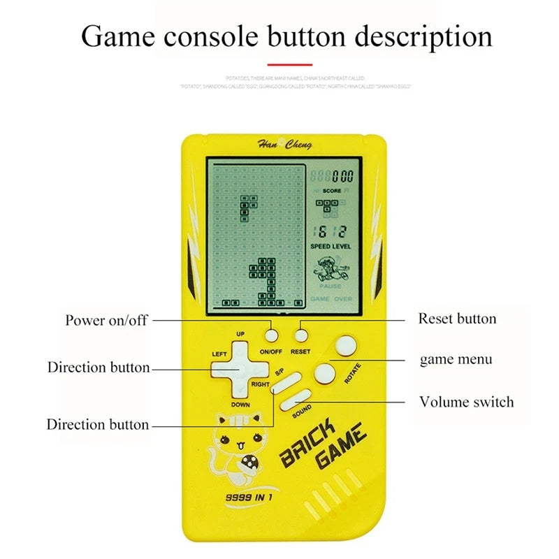 Classic Handheld Game Machine BRICK GAME Kids Game Console Toy with Music Playback Retro Children Pleasure Games Player