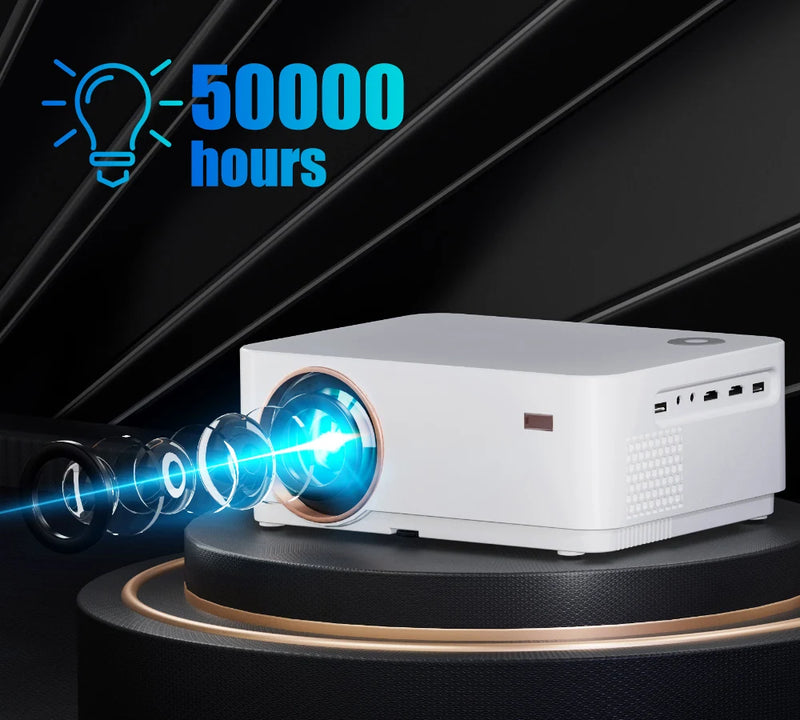 WZATCO D5 Full HD 1080P Smart Projector D5 Android WiFi 5 Home Theater Beamr LED Mini Projector for Outdoor movies at night