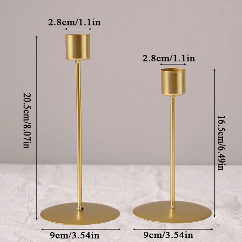 European Style Metal Candle Holders Candlestick Exquisite Wedding Table Candle Stand Black Gold Candlestick Home Decoration