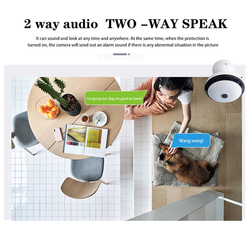 Mini 360 Degree Panoramic WiFi Camera 2MP 3MP Two-Way Voice HD Smart Home Security Protection CCTV Surveillance IP Cameras