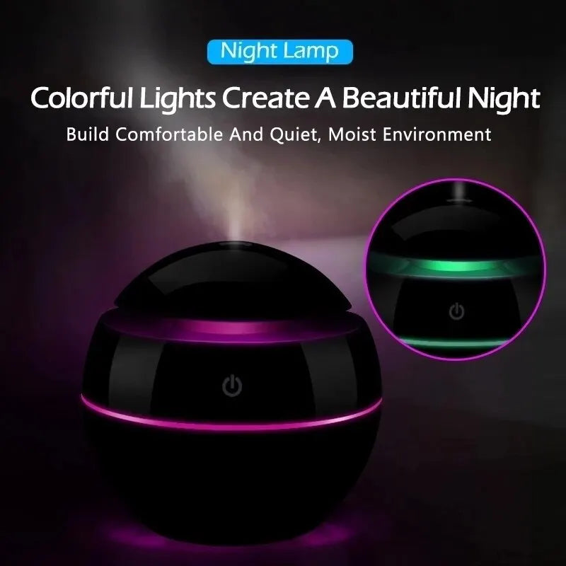 Mini Humidifier Usb Aromatherapy Machine Car Mounted Air Purifier Indoor Facial Hydration Night Colorful Atmosphere Light