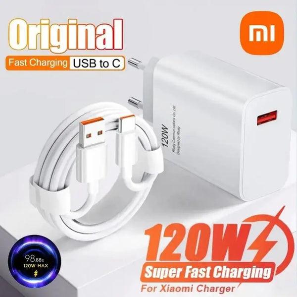 Xiaomi 120W USB Fast Charging High Speed Charger QC 3.0 Mobile Phone 6A USB Type C Cable Adapter For Redmi Samsung Huawei