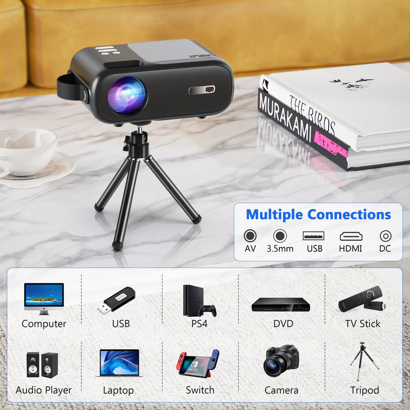 HORLAT Mini Beamer Portable Projector Full HD 1080P Video 5G Dual WiFi 9800Lumens Pocket Proyector Home Theater Beamer Outdoor