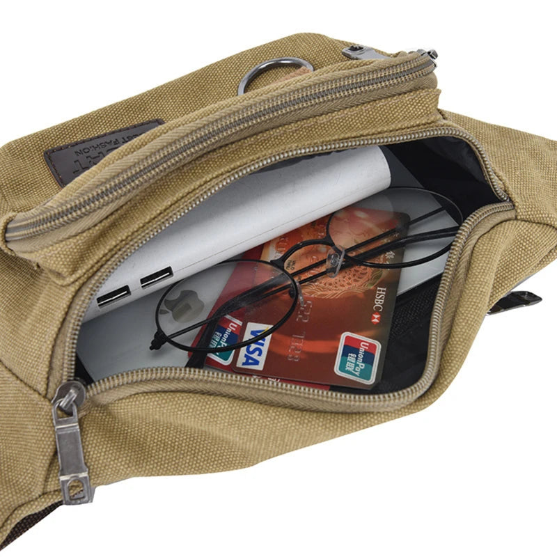 Men's Waist Bag Fashionable Casual Large Capacity Phone Wallet Sports Tourism Cycling Multi-functional Male's Shoulder Bags