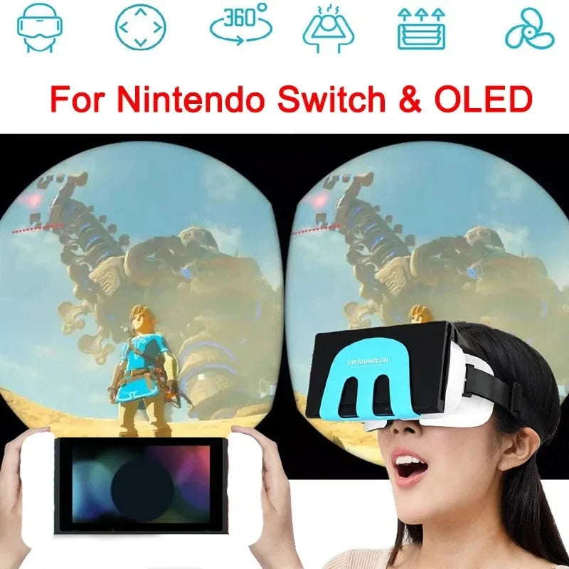 VR For Nintendo Switch & OLED 3D Virtual Reality VR Glasses Headset Devices Helmet Lense Goggles Gaming Accessories