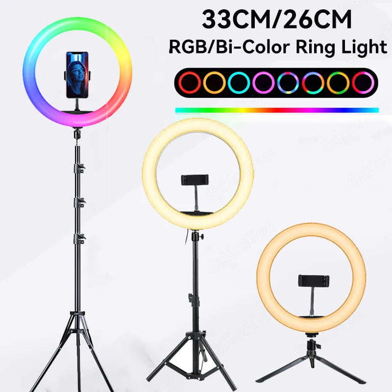 10 13 Inch Ring Light Dimmable Selfie Lamp Pptional Tripod Photographic Lighting Studio Video Lights For Live Make Up Youtube